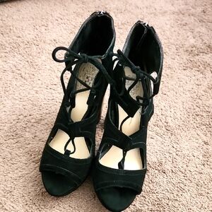 Vince Camuto Black Lace-Up Heels